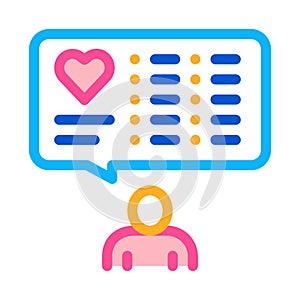 Human talking about healthy life icon vector outline illustration