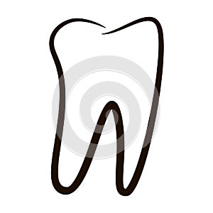 Human teeth icons set isolated on white background for dental medicine clinic. Linear dentist logo. Vector