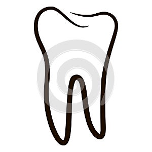 Human teeth icons set isolated on white background for dental medicine clinic. Linear dentist logo. Vector