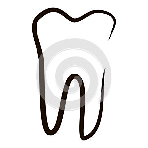 Human teeth icons set isolated on white background for dental medicine clinic. Linear dentist logo. Vector