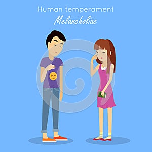 Human Temperament Concept Vector in Flat Design photo