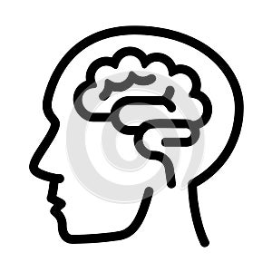 Human think brain icon, outline style