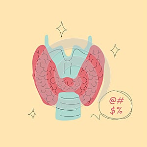 Human Thyroid Vector Illustration