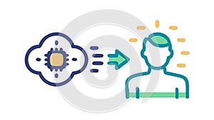 Human to Digital Transformation, Cognitive Tech Process, vector design Generative AI