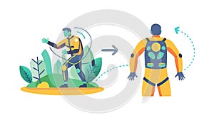 Human to robot transformation. Cybernetics and technological evolution, vector design Generative AI