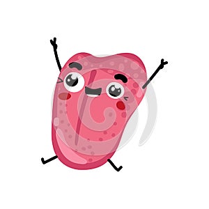 Human tongue cute cartoon character