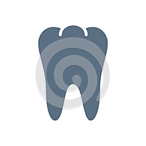 Human tooth colored icon. Healthy internal organ symbol