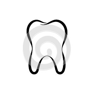 Human tooth graphic logo. Dental symbol