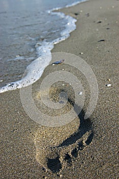 Human trace on sand