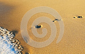 Human traces on the beach