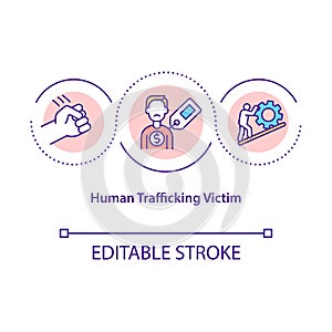 Human trafficking victim concept icon