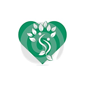 Human Tree and heart logo design.