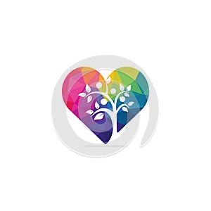 Human Tree and heart logo design