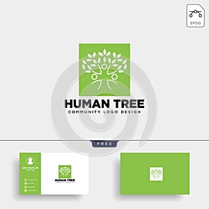 human tree leaf community logo template illustration icon element