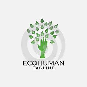 Human tree logo design template