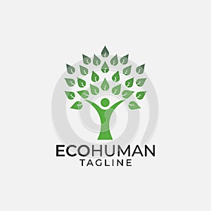 Human tree logo design template