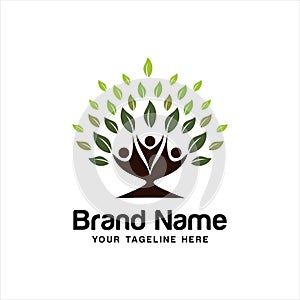 Human Tree Logo Templates and Vector, Abstract eco human tree logo design vector template