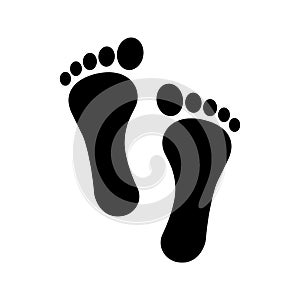Human two footprints icon flat vector illustration design