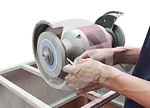 Human use grinding machine sharpened cutting tool isolate