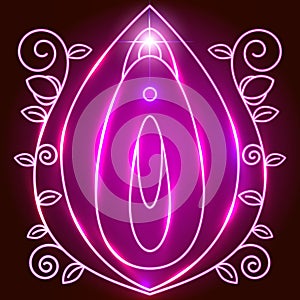 Human Vagina, Or Female Reproductive Organ Line Art Vector Icon For Apps And Websites