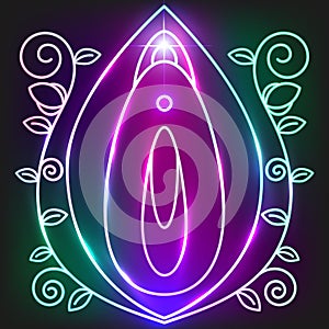 Human Vagina, Or Female Reproductive Organ Line Art Vector Icon For Apps And Websites photo