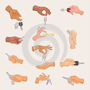 Human vector hand holding apartment male and female gesture sign isolated on background. Security house concept symbol