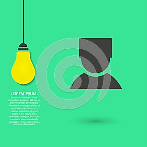 Human vector icon , lorem ipsum Flat design