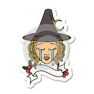 human witch character face sticker