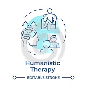 Humanistic therapy soft blue concept icon