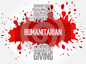 Humanitarian word cloud collage