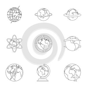 Humankind icons set, outline style