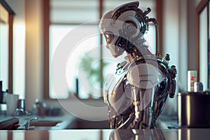 Humanoid android, domestic service, housewife, housekeeper. Technology used in private homes.