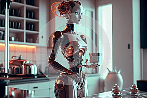 Humanoid android, domestic service, housewife. Technology used in private homes.