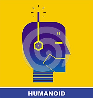 Humanoid head, robot head.