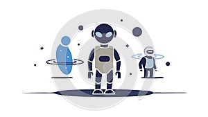 Humanoid Robot Friendly AI Assistant Icon, vector design Generative AI