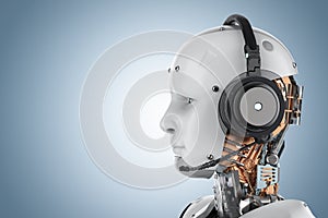 Humanoid robot with headset
