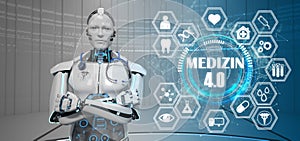 Humanoid Robot Medizin 4.0 Icons