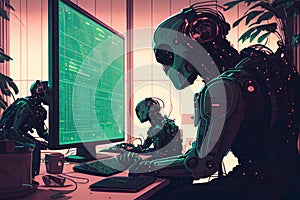 Humanoid robot office workers