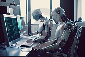 Humanoid robot office workers