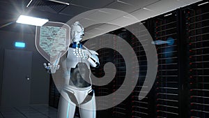 Humanoid Robot Protection Shield Server Room