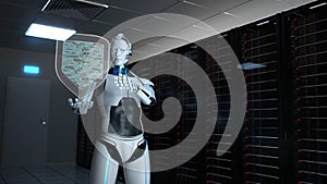 Humanoid Robot Protection Shield Server Room