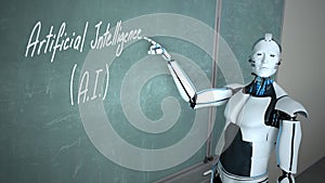 Humanoid Robot School Board Artificial Intelligence
