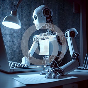 Humanoid robot working from home