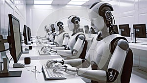 Humanoid robots code. Artificial intelligence developers.