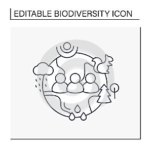 Humans and ecosystem line icon photo