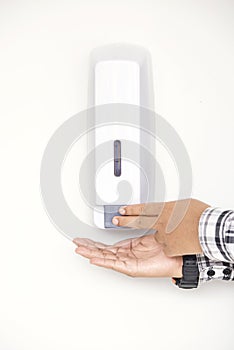 Humans using hand sanitizer