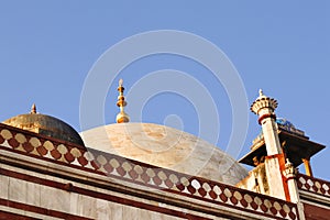 Humayun\'s tomb of Mughal Emperor Humayun designed by Persian architect Mirak Mirza Ghiyas in Delhi,