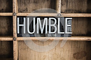 Humble Concept Metal Letterpress Word in Drawer photo