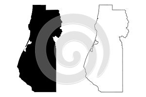 Humboldt County, California map vector