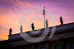 Humboldt University after sunset, Berlin